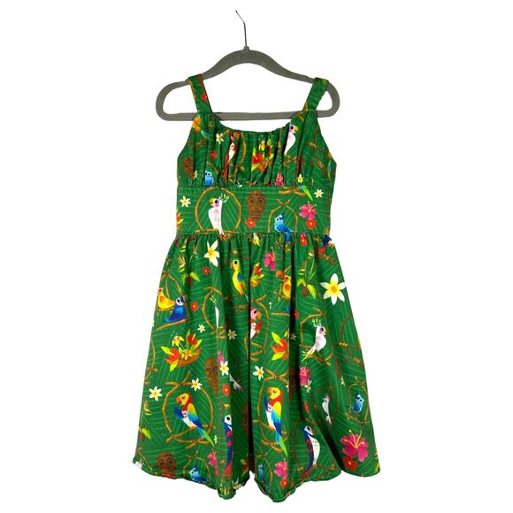 green parrot dress Parrot Green Chiffon Swiss Dot V-Neck Dress Small-34 main image 0